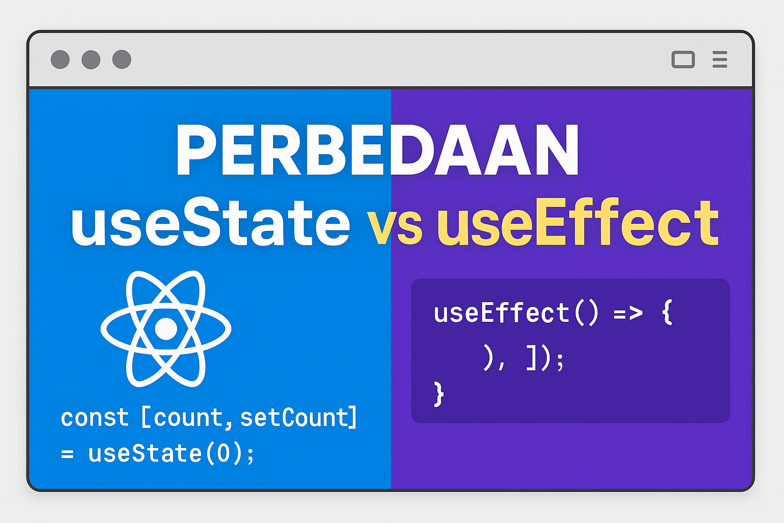 Kelas Perbedaan useState dan useEffect: Panduan React Hook Dasar di BuildWithAngga